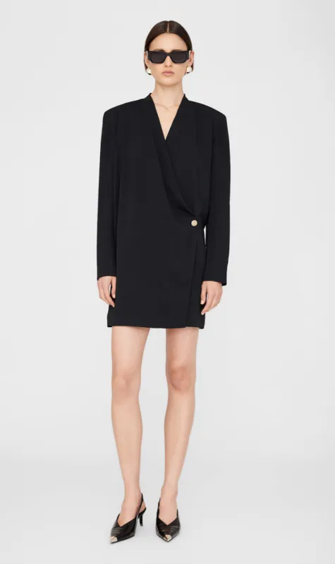 Anine Bing | Venice Long Sleeve Mini Dress - Black sold by Sister & Co