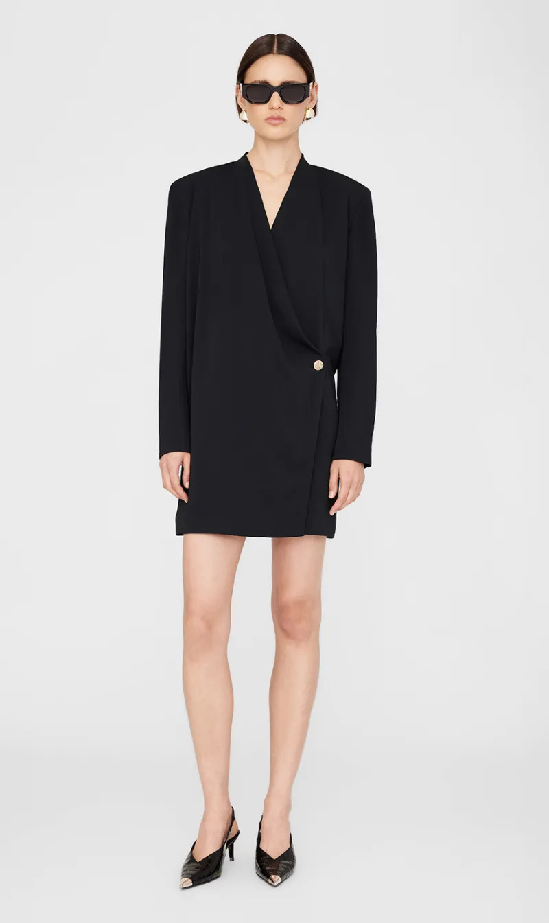 Anine Bing | Venice Long Sleeve Mini Dress - Black sold by Sister & Co