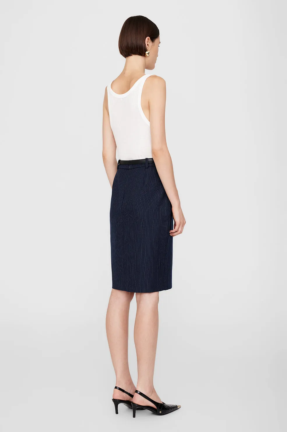 Anine Bing | Kora Skirt - Navy Pinstripe sold by Sisters & Co product image thumbnail 3