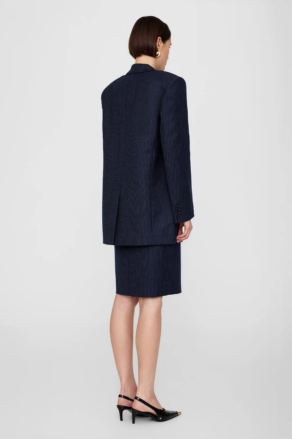 Anine Bing | Kora Skirt - Navy Pinstripe sold by Sisters & Co product image thumbnail 4