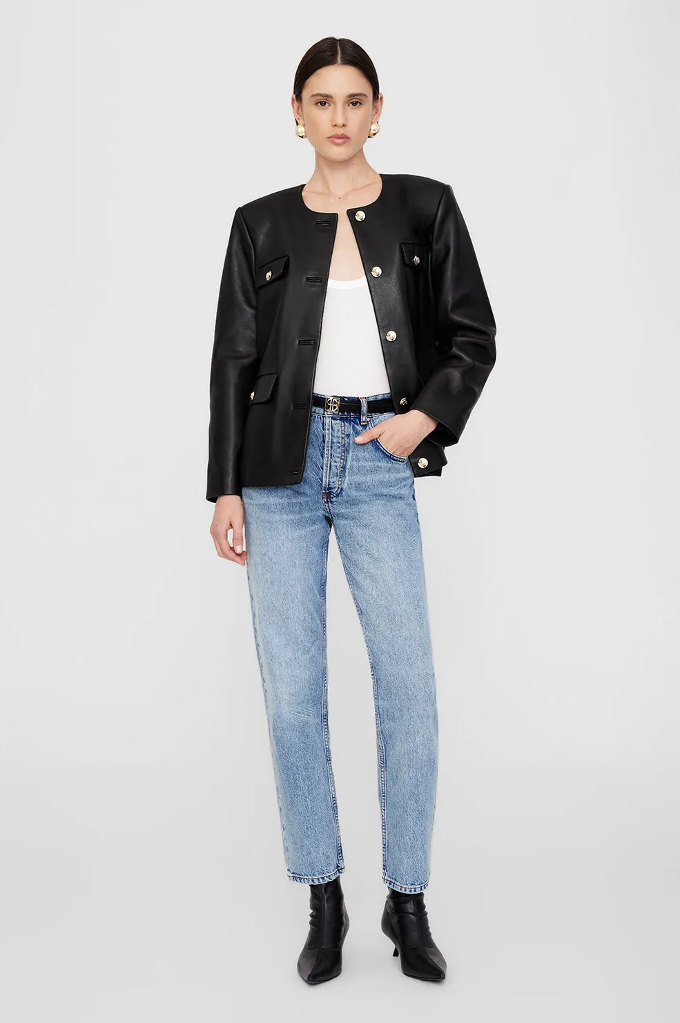 Anine Bing | Lydia Jacket - Black Leather sold by Sisters & Co product image thumbnail 2