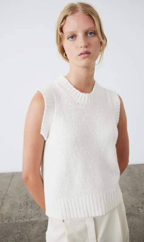 Laing | Leo Sleeveless Cropped Crew - Milk sold by Sister & Co