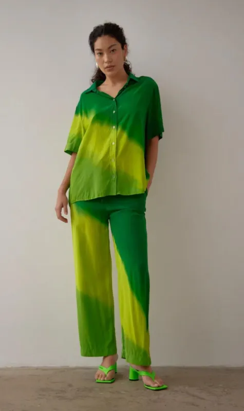 Gary Bigeni | Santana Shirt Hand Painted - Green sold by Sister & Co
