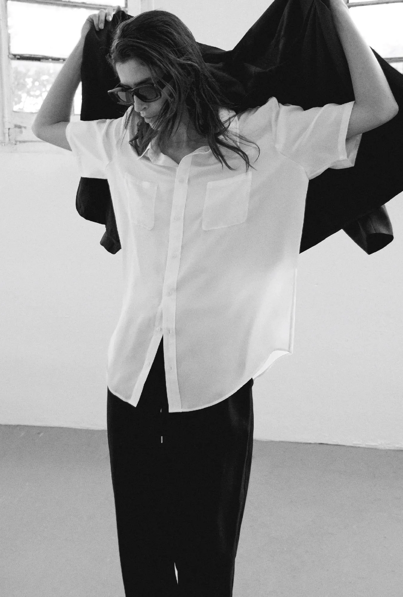 Silk Laundry | Short Sleeve Boyfriend Shirt - White sold by Sister & Co product image thumbnail 5