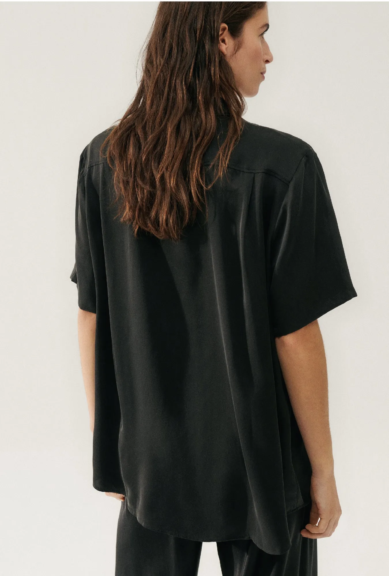 Silk Laundry | Short Sleeve Boyfriend Shirt - Black sold by Sister & Co product image thumbnail 5