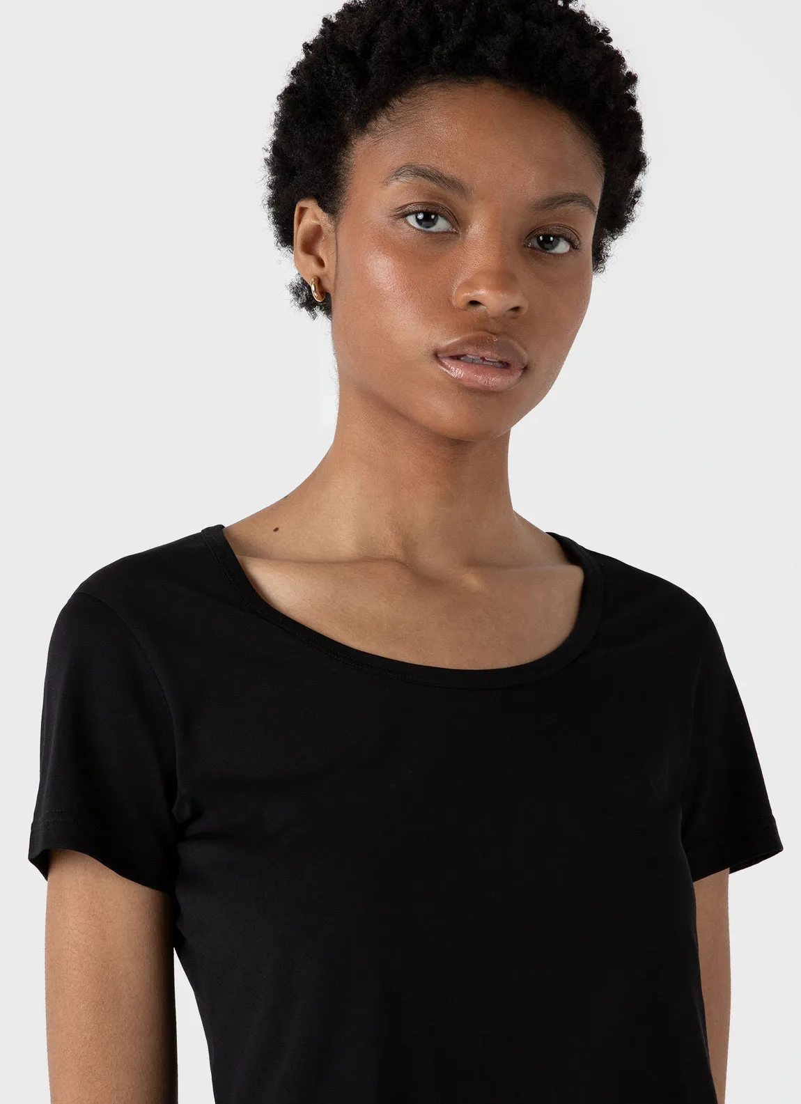 Sunspel | Scoop T.Shirt - Black sold by Sisters & Co product image thumbnail 3