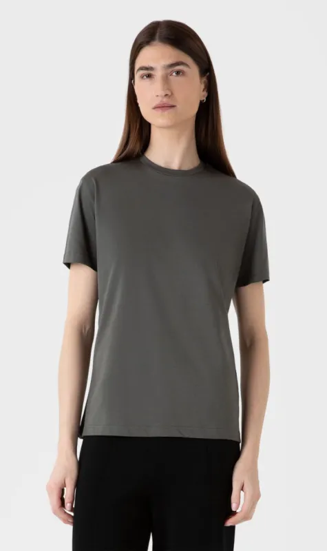 Sunspel | Boy Fit T.Shirt - Drill Green sold by Sister & Co