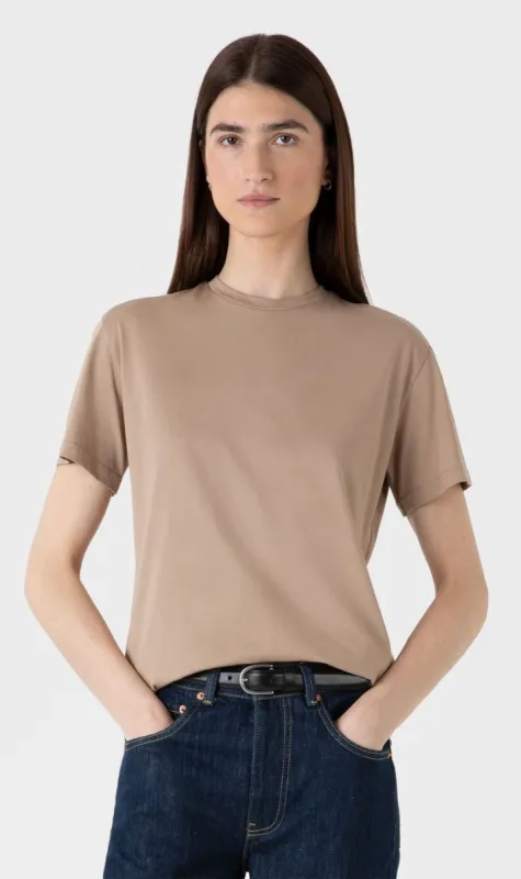 Sunspel | Boy Fit T.Shirt - Sandstone sold by Sisters & Co