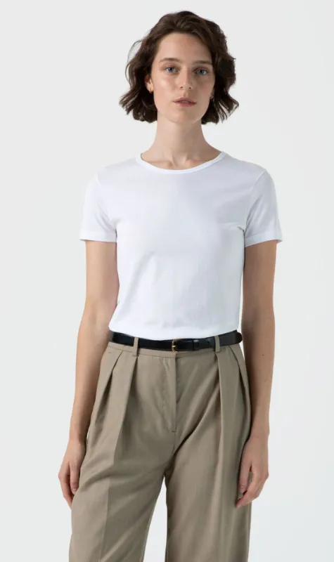 Sunspel | Shortsleeve Crew Neck T.Shirt - White sold by Sister & Co