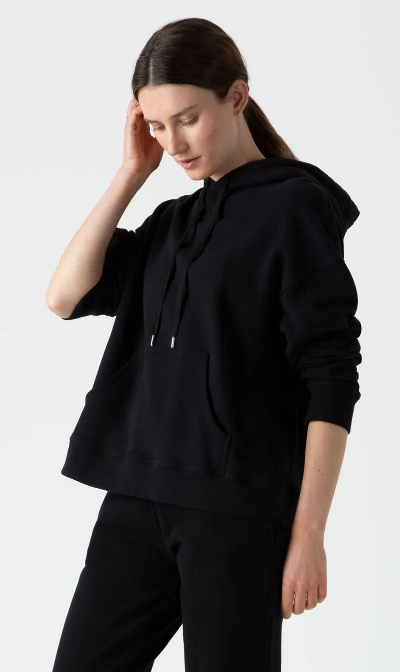 Sunspel | Loopback Hoodie - Black sold by Sisters & Co