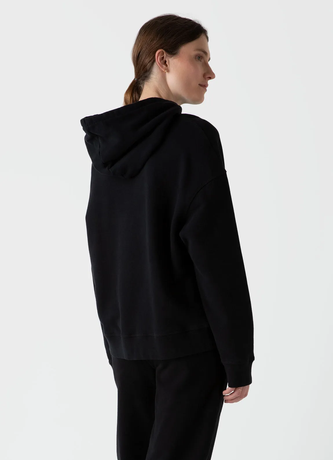 Sunspel | Loopback Hoodie - Black sold by Sisters & Co product image thumbnail 4