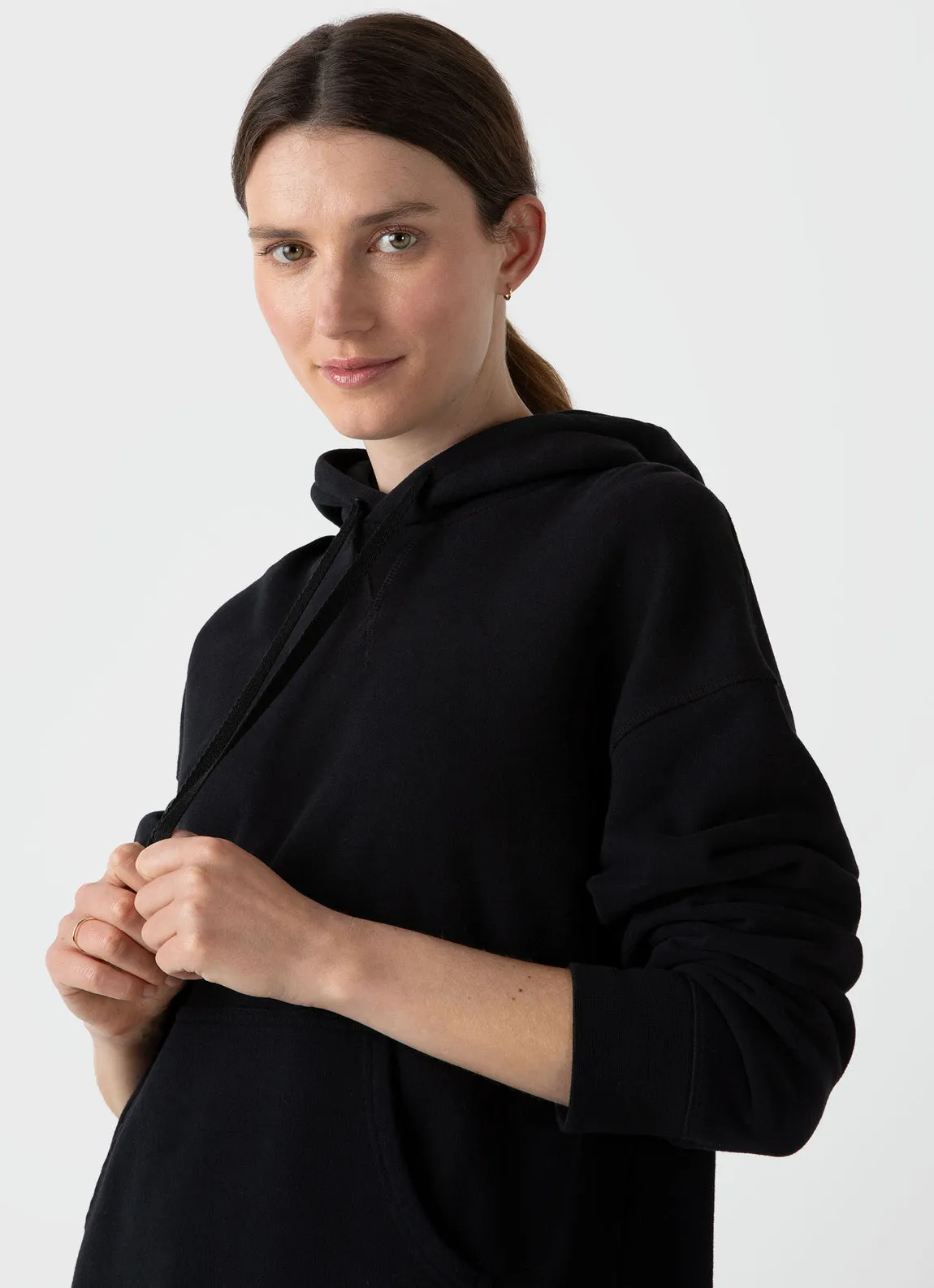 Sunspel | Loopback Hoodie - Black sold by Sisters & Co product image thumbnail 3