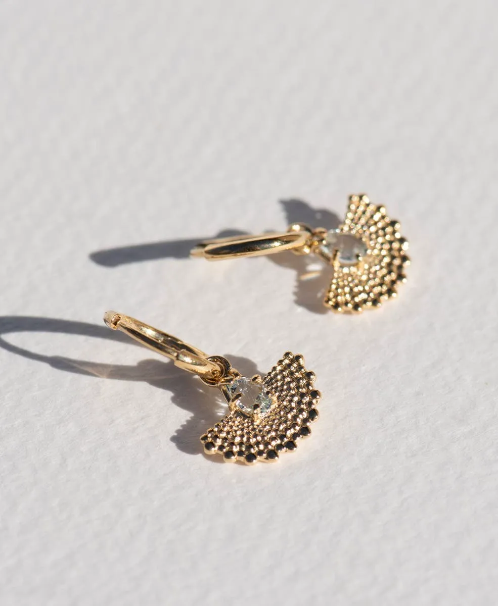 Zoe & Morgan | Petal Earrings - Gold/Aquamarine sold by Sister & Co product image thumbnail 3