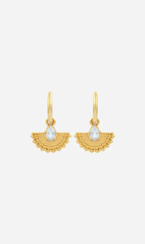 Zoe & Morgan | Petal Earrings - Gold/Aquamarine sold by Sister & Co