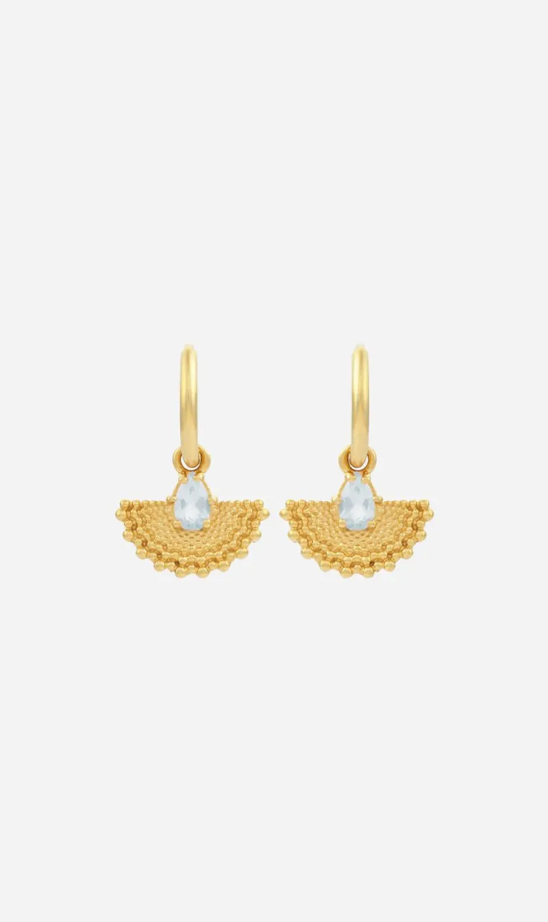 Zoe & Morgan | Petal Earrings - Gold/Aquamarine sold by Sister & Co