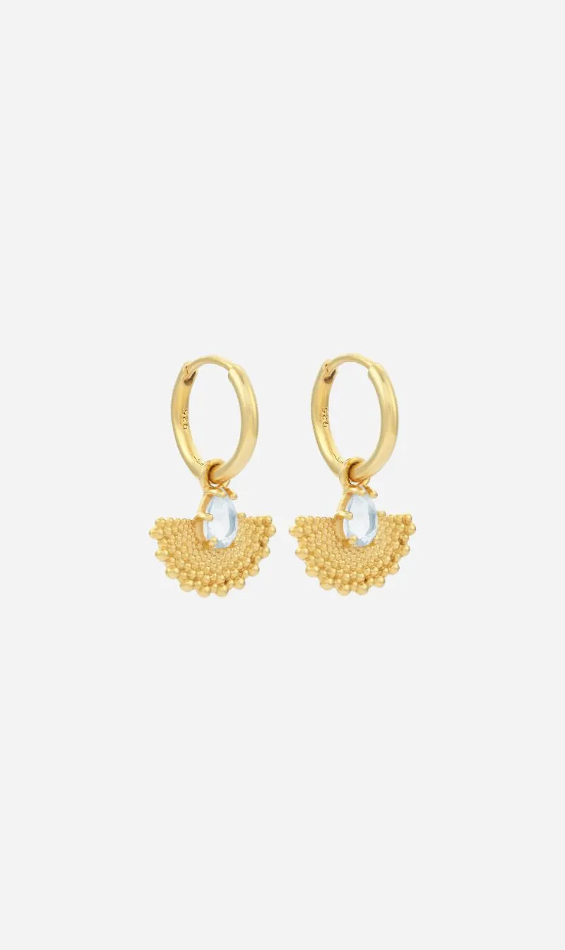 Zoe & Morgan | Petal Earrings - Gold/Aquamarine sold by Sister & Co product image thumbnail 4