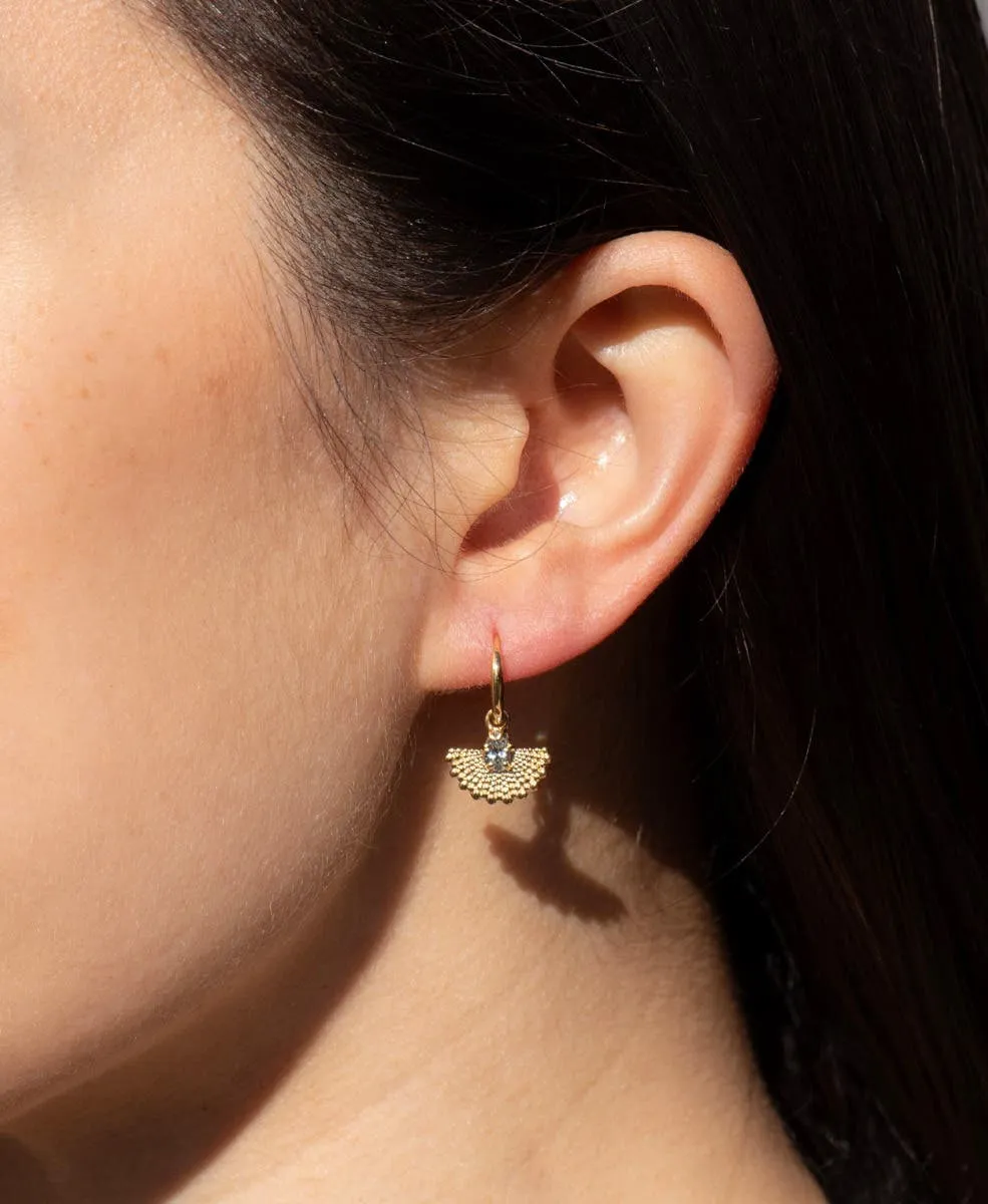 Zoe & Morgan | Petal Earrings - Gold/Aquamarine sold by Sister & Co product image thumbnail 2
