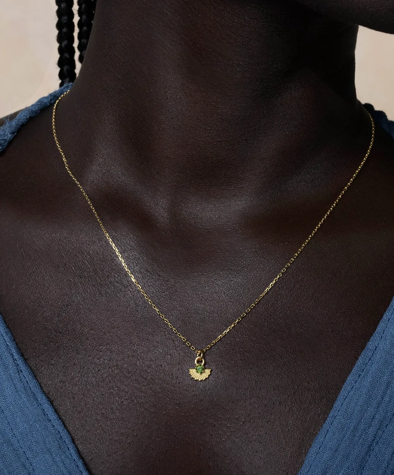 Zoe & Morgan | Eos Necklace - 22k Gold plate With Chrome Diopside sold by Sister & Co product image thumbnail 3
