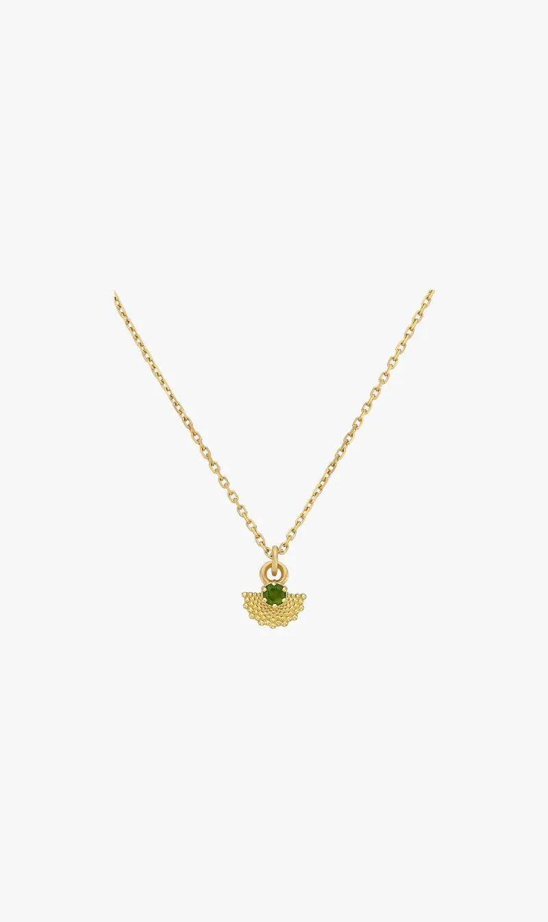 Zoe & Morgan | Eos Necklace - 22k Gold plate With Chrome Diopside sold by Sister & Co