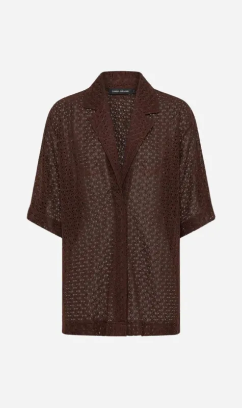 Camilla and Marc | Agna Lace Shirt - Mocha sold by Sister & Co