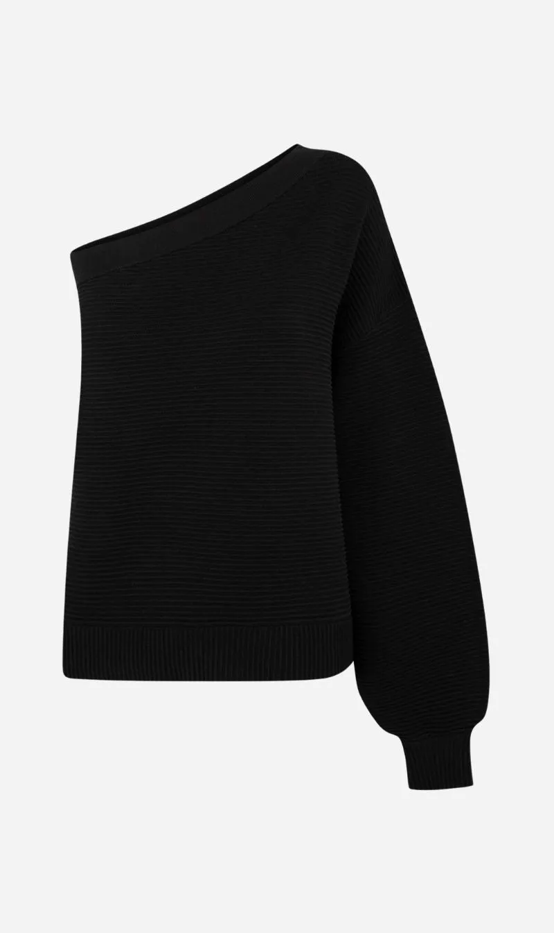 Nagnata | Organic Asym Sweater - Black sold by Sister & Co