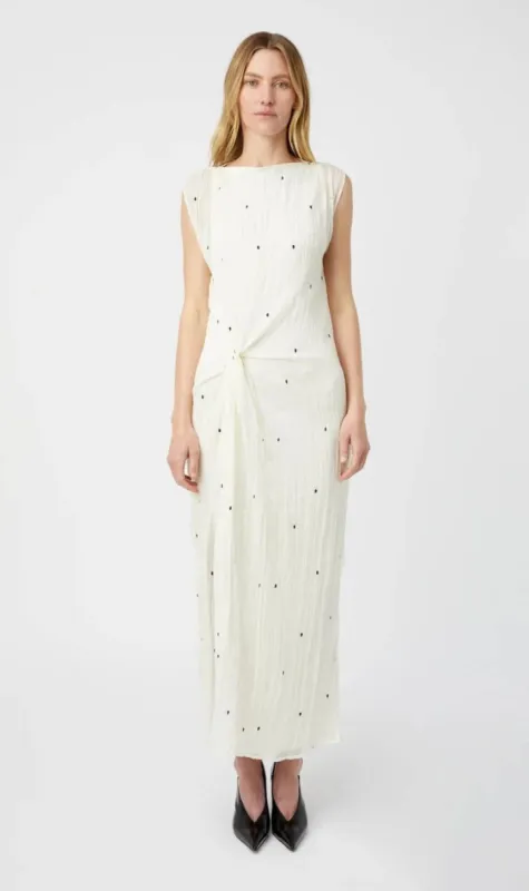 Camilla and Marc | Loren Twisted Midi Dress - Lemon Milk sold by Sister & Co
