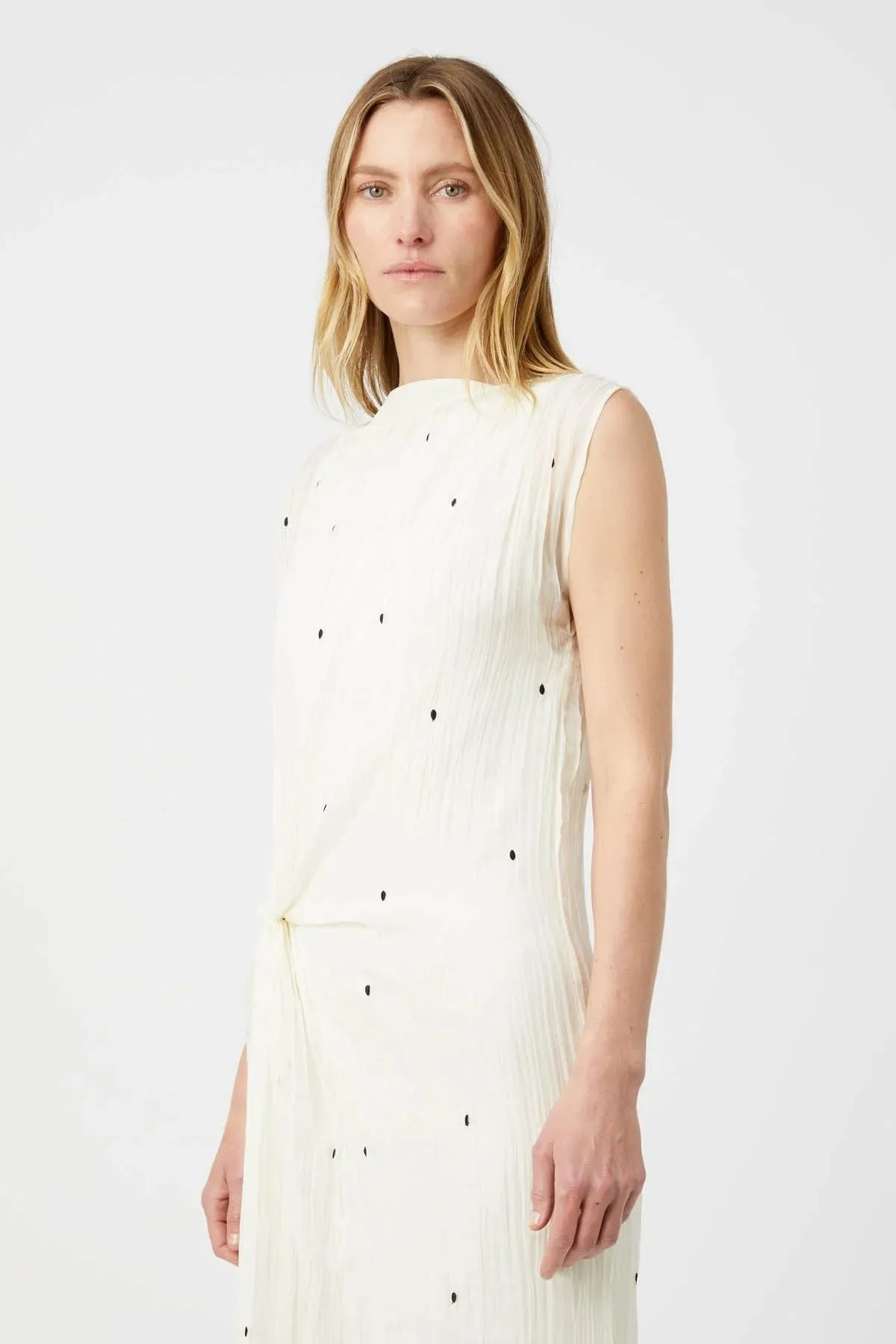 Camilla and Marc | Loren Twisted Midi Dress - Lemon Milk sold by Sister & Co product image thumbnail 2
