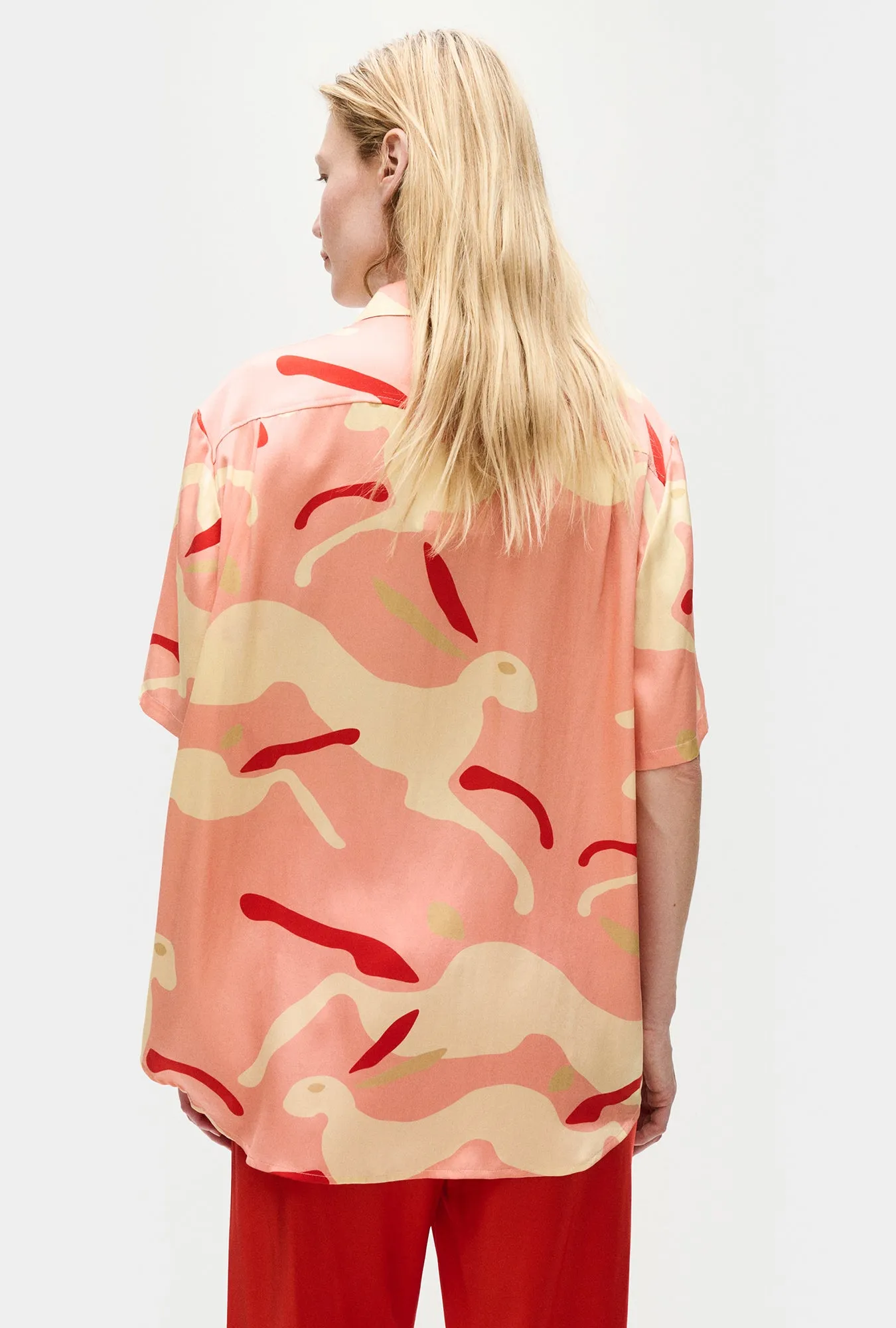 Silk Laundry | Short Sleeve Boyfriend Shirt - Rabbit Amaranth sold by Sister & Co product image thumbnail 5