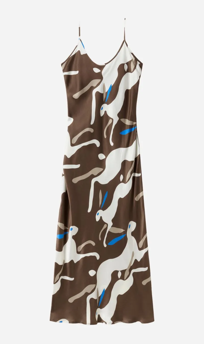 Silk Laundry | 1996 Dress - Rabbit Dark Earth sold by Sister & Co