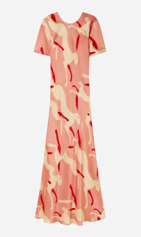 Silk Laundry | Short Sleeve Bias Dress - Rabbit Amaranth sold by Sister & Co