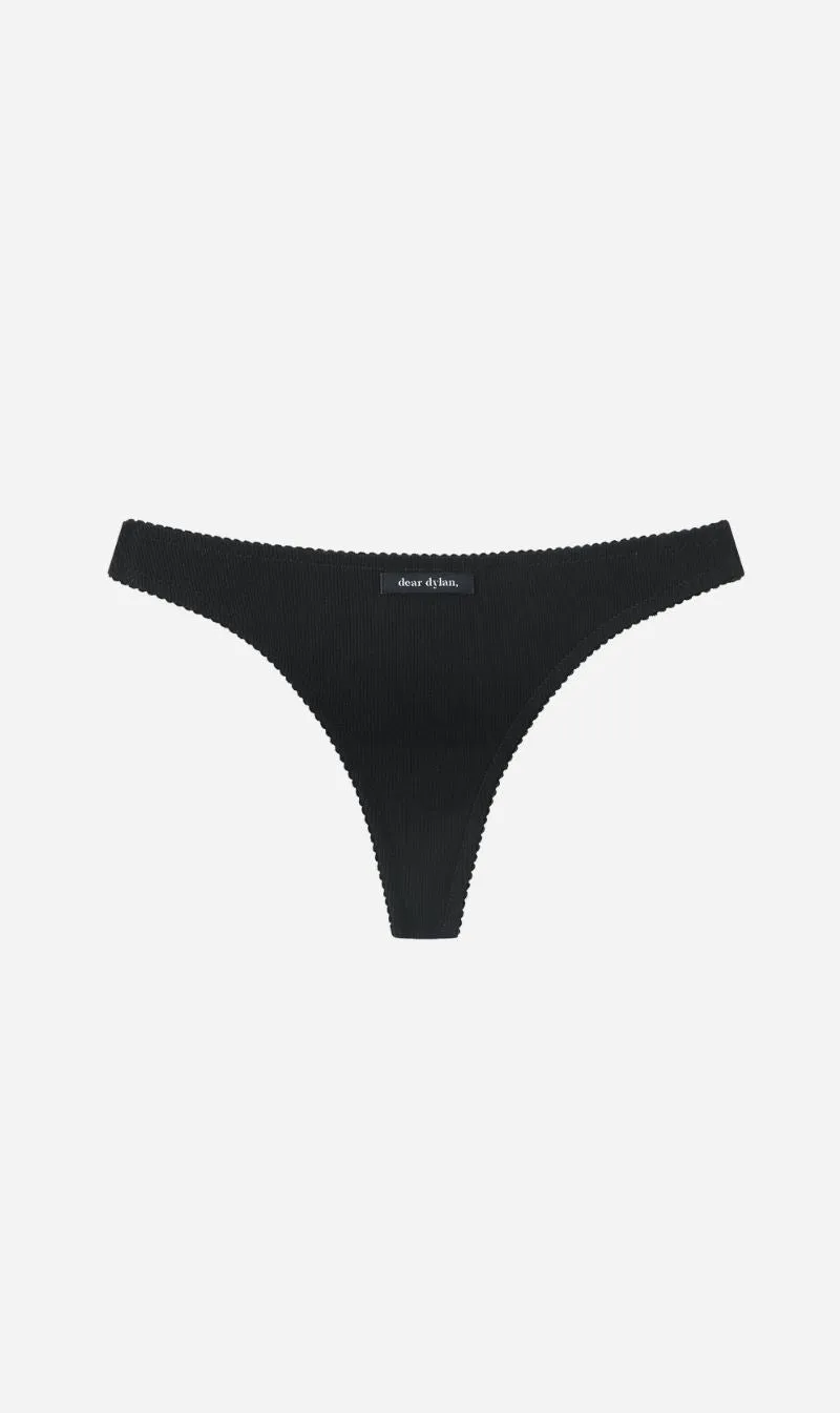 Dear Dylan | Organic Daily Thong - Noir sold by Sisters & Co