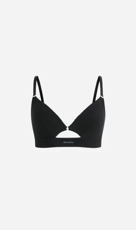 Dear Dylan | Organic Cut Out Bralette - Noir sold by Sister & Co