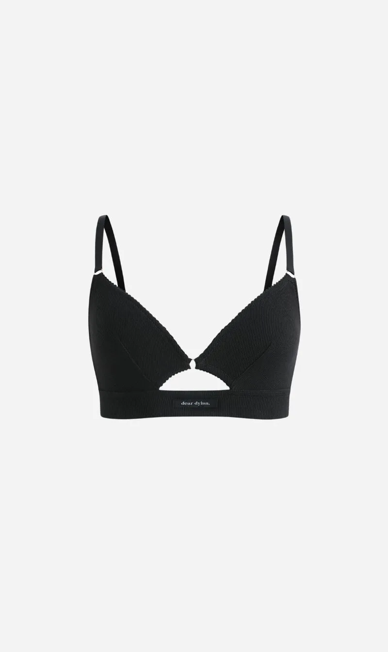 Dear Dylan | Organic Cut Out Bralette - Noir sold by Sister & Co