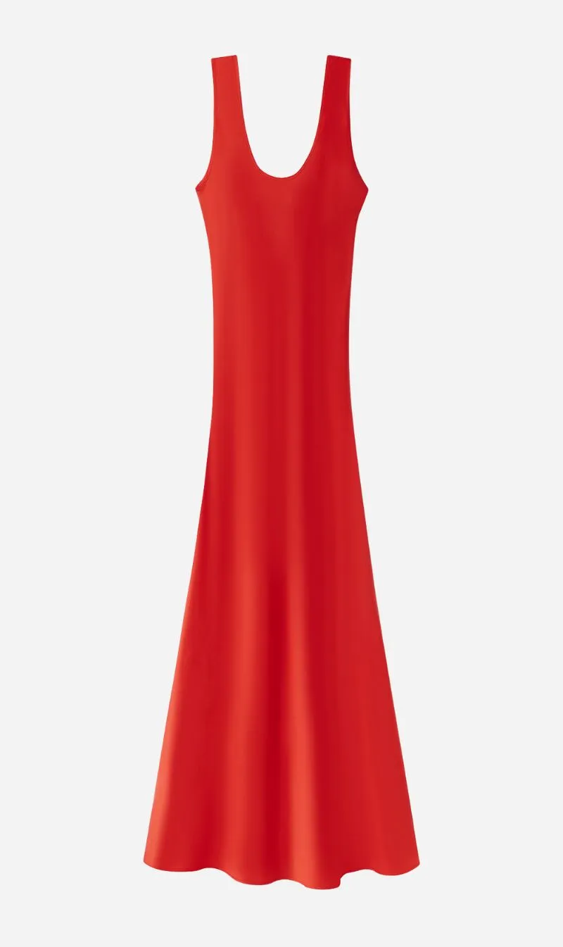 Silk Laundry | Scoop Neck Dress - Geranium sold by Sister & Co