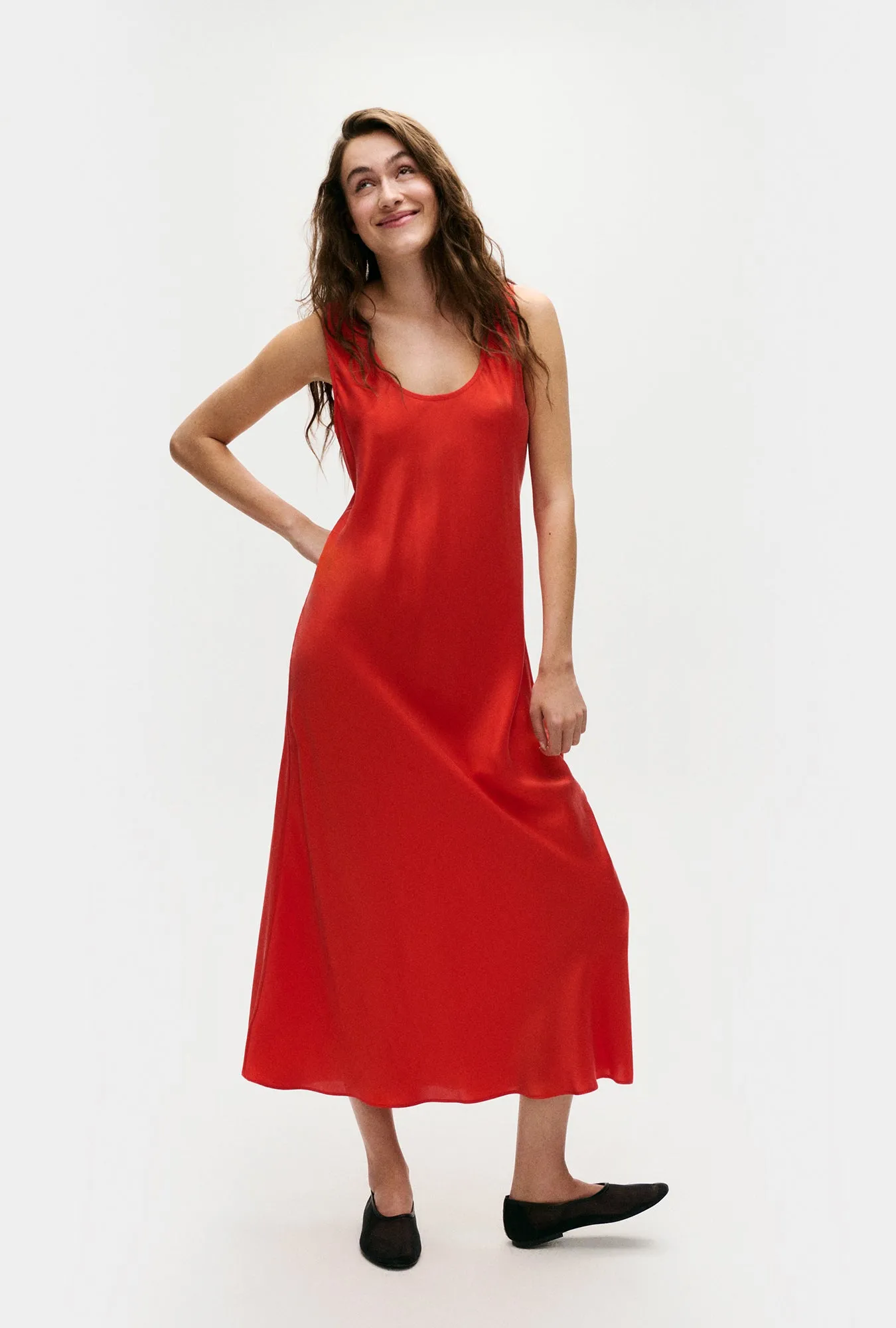 Silk Laundry | Scoop Neck Dress - Geranium sold by Sister & Co product image thumbnail 5