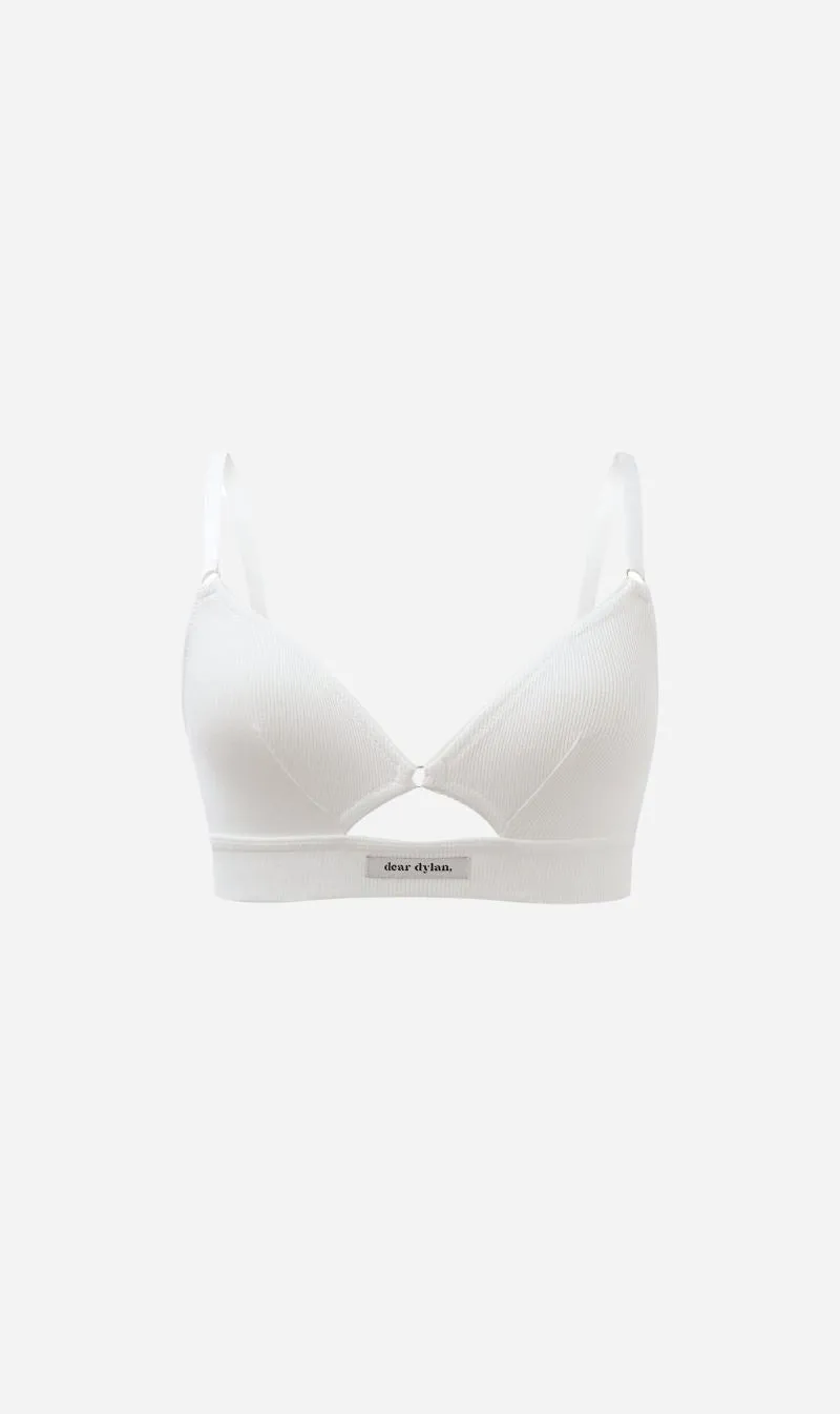 Dear Dylan | Organic Cut Out Bralette - Blanc sold by Sister & Co
