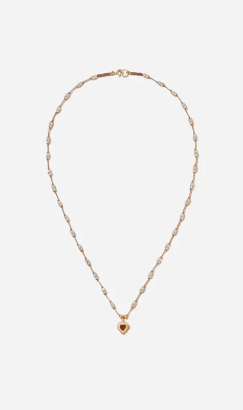 Tityaravy | Talisman Veha Aquamarine Necklace - Beige / Topaz / Maderia Citrine sold by Sister & Co