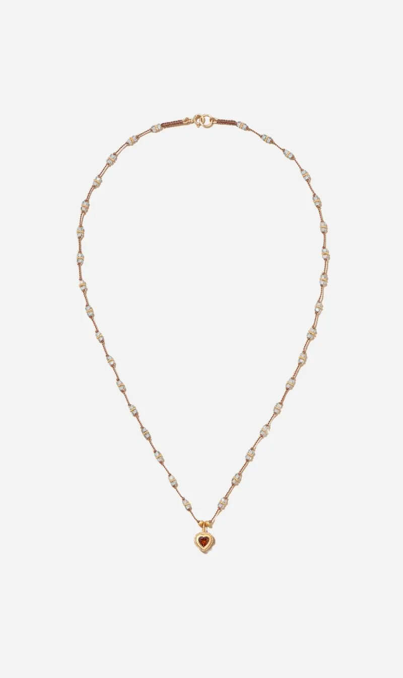 Tityaravy | Talisman Veha Aquamarine Necklace - Beige / Topaz / Maderia Citrine sold by Sister & Co