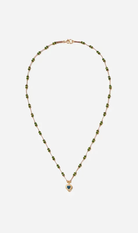 Tityaravy | Talisman Veha Diopside Necklace - Beige / Diopside / Topaz sold by Sister & Co