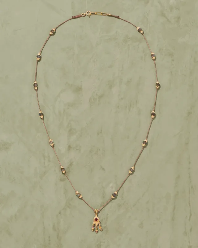 Tityaravy | Talisman Padma 2 Necklace - Labradorite / Tourmaline / Garnet sold by Sister & Co