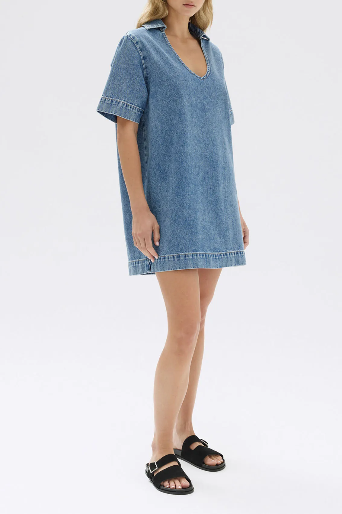 Assembly Label | Genevieve Denim Mini Dress - Dark Stone sold by Sister & Co product image thumbnail 3