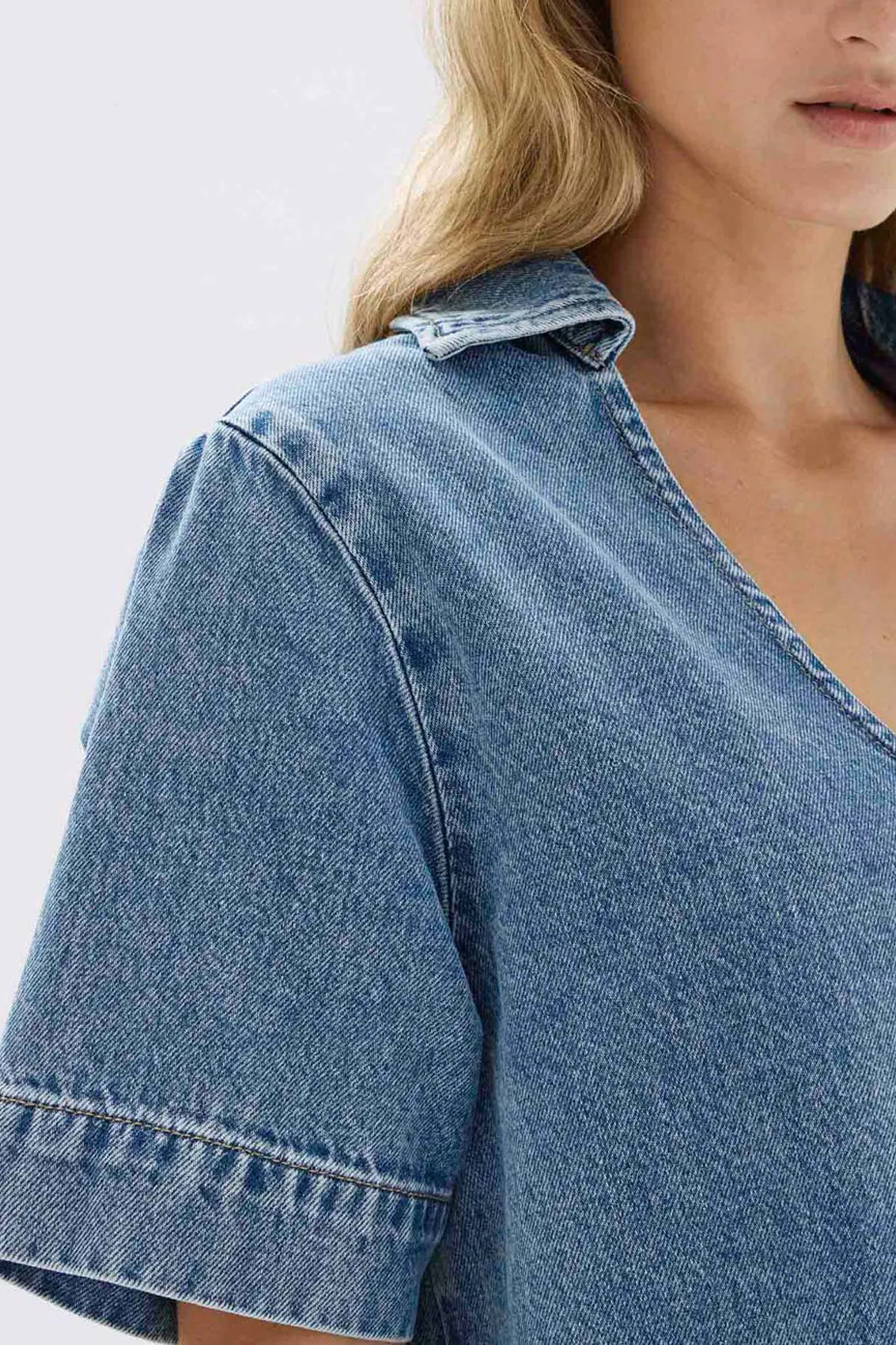 Assembly Label | Genevieve Denim Mini Dress - Dark Stone sold by Sister & Co product image thumbnail 4