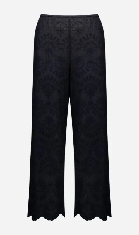 Caitlin Crisp | Broderie Lounge Pant - Black Broderie sold by Sister & Co