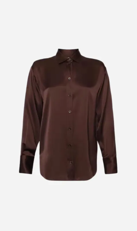 Frame Denim | The Oversized Shirt - Espresso sold by Sister & Co