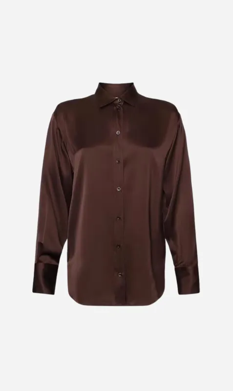 Frame Denim | The Oversized Shirt - Espresso sold by Sister & Co