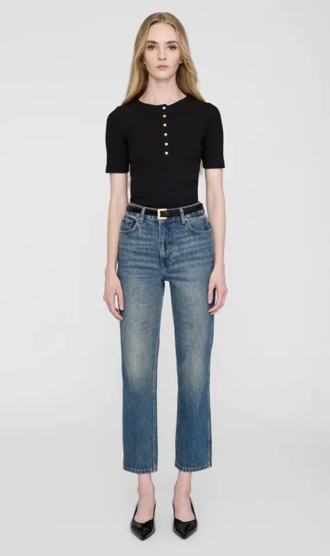 Anine Bing | Alessia Tee - Black sold by Sister & Co