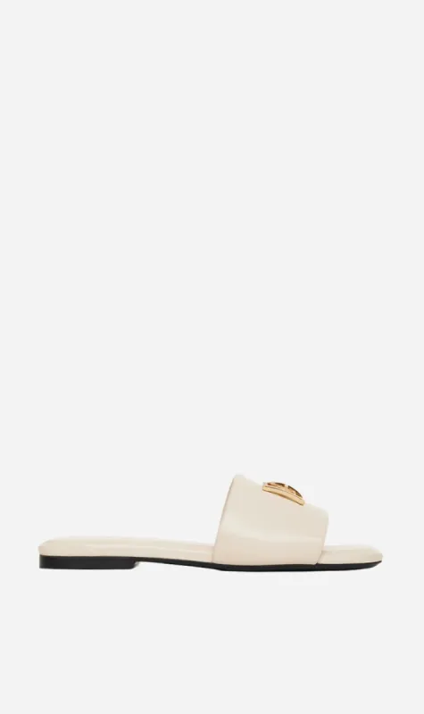 Anine Bing | Ria Slides Gold Monogram - Ivory sold by Sister & Co
