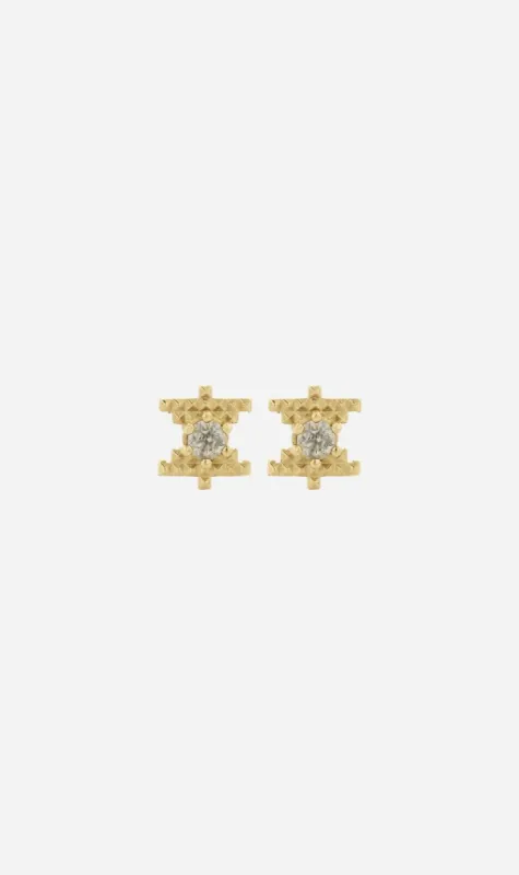 Zoe & Morgan | Inti Stud - Gold Peach Zircon made by Sisters & Co