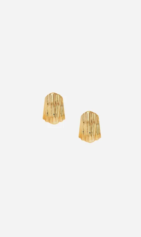 Anine Bing | Ribbed Earrings - Gold sold by Sister & Co