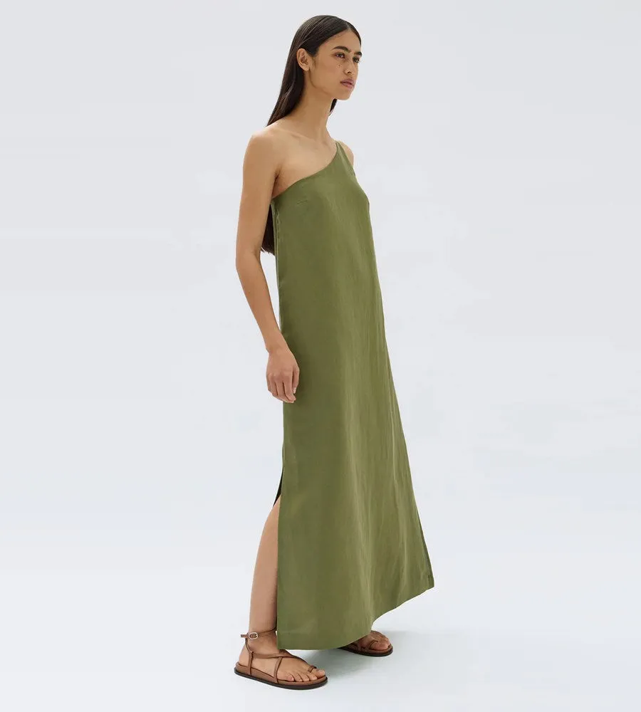 Assembly Label | Farriday Linen Silk Asymmetric Midi Dress - Pandan sold by Sister & Co product image thumbnail 4